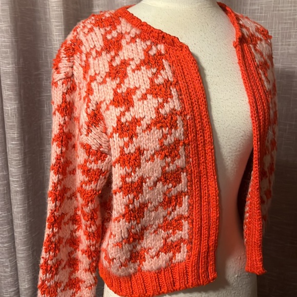 Zara NWT red hounds tooth cardigan - Picture 4 of 6